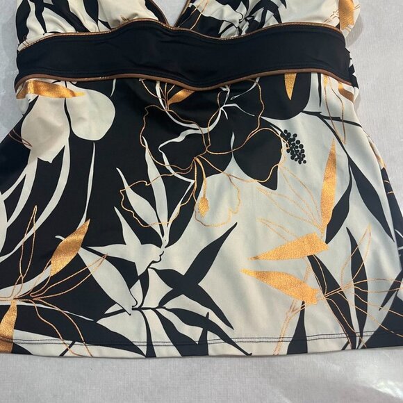 Islander Tropical Halter Tankini Top Copper Metallic Sheen 10 - Picture 8 of 9